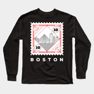 Boston Stamp Design Long Sleeve T-Shirt